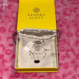 Kendra Scott Silver with Black Stone Cat Necklace